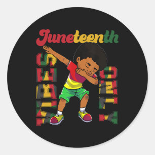Sticker Rond 1865 Dabbing Vibes Uniquement Noir Africain B
