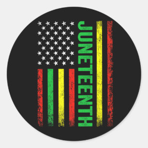 Sticker Rond 1865 Drapeau américain de l'Histoire noire