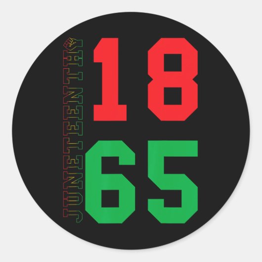 Sticker Rond 1865 Fier Noir-Africain-Américain (Devant)