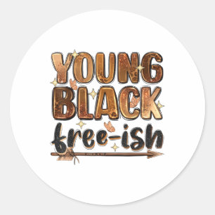 Sticker Rond 1865 La liberté afro-américaine Noire son