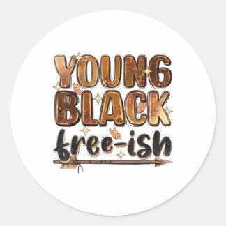 Sticker Rond 1865 La liberté afro-américaine Noire son