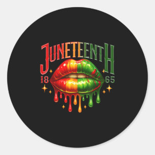 Sticker Rond 1865 Queen Black Melanin Lips African F
