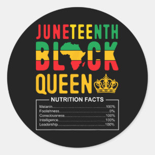 Sticker Rond 186 Femmes Reine noire Faits nutritionnels 186