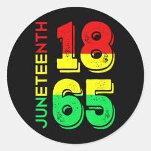 Sticker Rond 18 juin 1865 Fête de l'Indépendance Black Pride