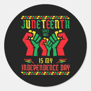 Sticker Rond 18 juin 1865 Fête de l'Indépendance Poings noirs H