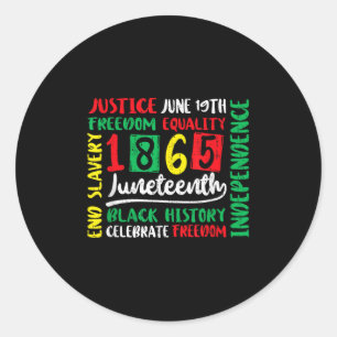 Sticker Rond 18 juin 1865 Liberté Africaine 19 juin Hommes Femm