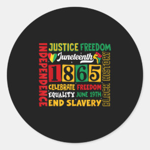 Sticker Rond 18 juin 1865 Liberté Histoire noire 19 juin Afri