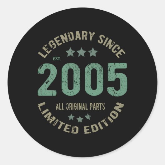 Sticker Rond 18 Légende Anniversaire Depuis 2005 18E (Devant)