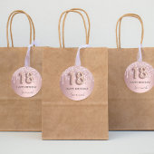Sticker Rond 18e anniversaire blush rose parties scintillant dr