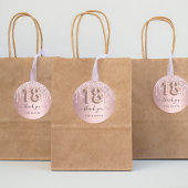 Sticker Rond 18e anniversaire blush rose parties scintillant no