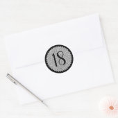 Sticker Rond 18e anniversaire Parties scintillant d'argent (Enveloppe)