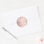 Sticker Rond 18e anniversaire rose or blush parties scintillant (Enveloppe)