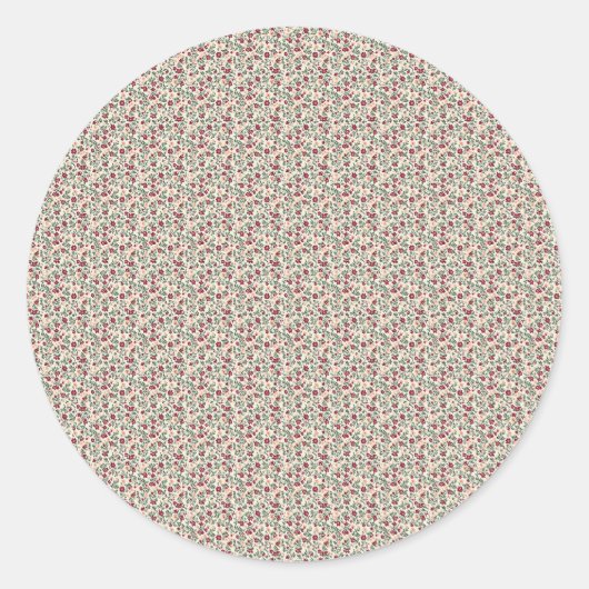 Sticker Rond 1940s Utility Floral Sprig Pattern (Devant)
