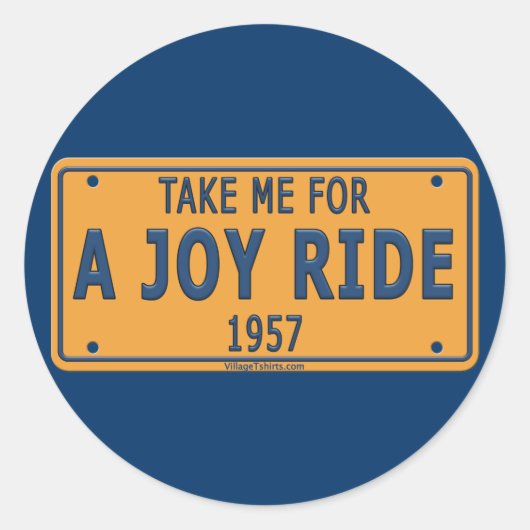 Sticker Rond 1957 Joy Ride Car (Devant)