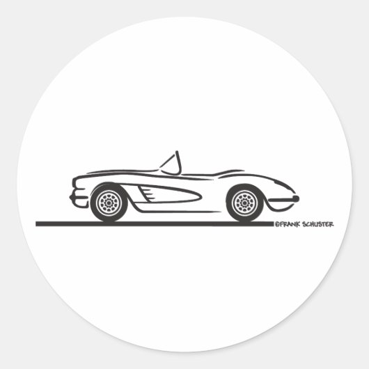 Sticker Rond 1959 1960 Chevrolet Corvette (Devant)