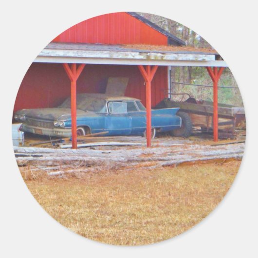 Sticker Rond 1960 BLUE SADAND DEVILLE Antique voiture (Devant)