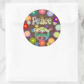 Sticker Rond 1960 Paix, Amour et Fleur (Sac)