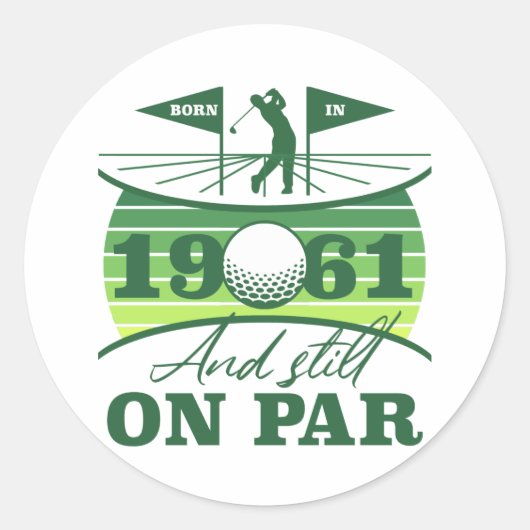 Sticker Rond 1961 60e anniversaire de golf Lover (Devant)
