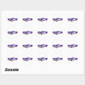 Sticker Rond 1961 Corvette C1 : Purple Finish : (Feuille)