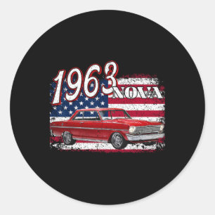 Sticker Rond 1963 63 Nova 2 4 juillet American