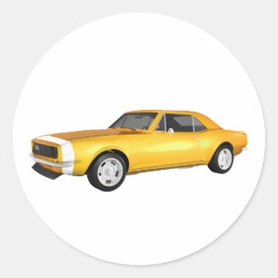Sticker Rond 1967 Camaro SS : Finition jaune : 3D Modèle :