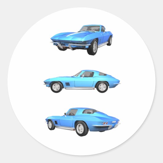Sticker Rond 1967 Corvette C2 : (Devant)