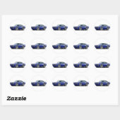 Sticker Rond 1968-69 GTO Dk Blue-Black Top Car (Feuille)