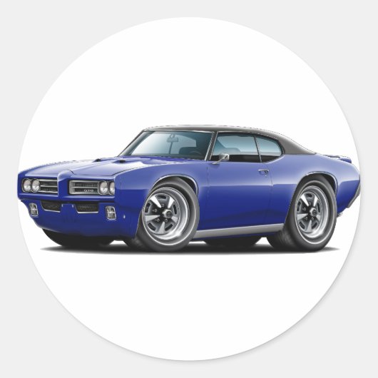 Sticker Rond 1968-69 GTO Dk Blue-Black Top Car (Devant)