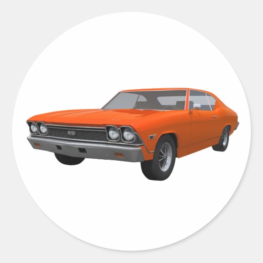 Sticker Rond 1968 Chevelle SS : Finition orange (Devant)