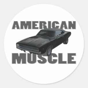 Sticker Rond 1968 muscle d'Américain du chargeur r/t d'esquive