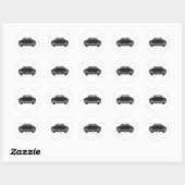 Sticker Rond 1969 Chevelle SS : Finition noire (Feuille)