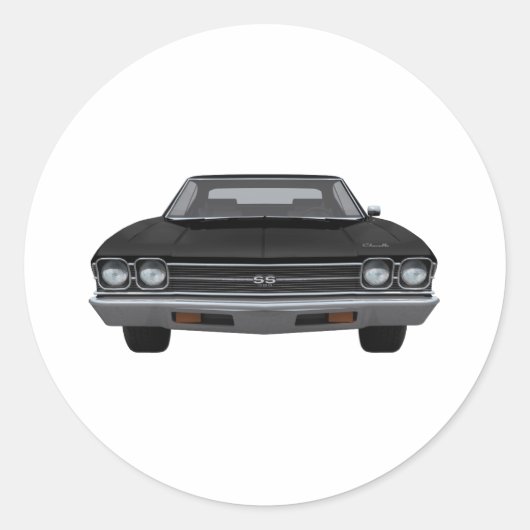 Sticker Rond 1969 Chevelle SS : Finition noire (Devant)
