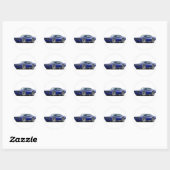 Sticker Rond 1969 GTO Juge Dark Blue Hidden Headlight Car (Feuille)