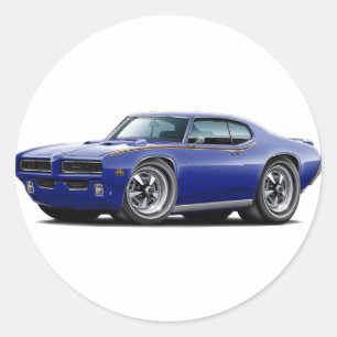 Sticker Rond 1969 GTO Juge Dark Blue Hidden Headlight Car