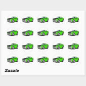 Sticker Rond 1970-74 Duster 340 Lime Car (Feuille)