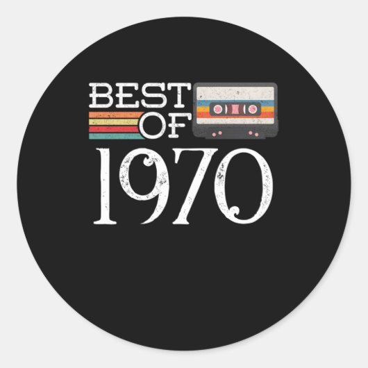 Sticker Rond 1970 Cadeau Vintage 50 e Anniversaire (Devant)