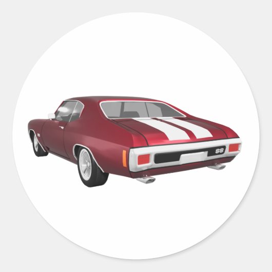 Sticker Rond 1970 Chevelle SS : Candy Apple Finish : (Devant)