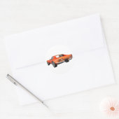 Sticker Rond 1970 Corvette Sports Car : Orange Finish : (Enveloppe)