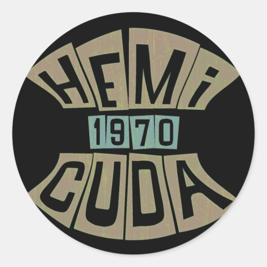 STICKER ROND 1970 HEMI CUDA (Devant)