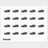 Sticker Rond 1971-72 Charger noir Chrome pare-chocs voiture (Feuille)