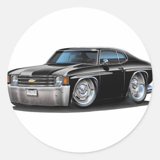 Sticker Rond 1971-72 Chevelle Black Car (Devant)