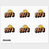 STICKER ROND 1973 (Feuille)