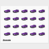 Sticker Rond 1973-74 Voiture Purple-Noir (Feuille)