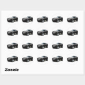 Sticker Rond 1973-76 Corvette Black Car (Feuille)