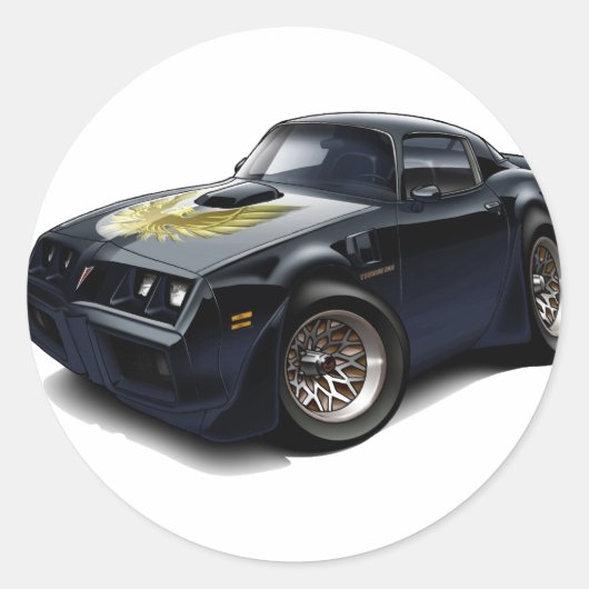 Sticker Rond 1979-1981 Trans Am Black Car (Devant)