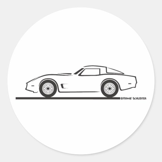 Sticker Rond 1980-82 Chevrolet Corvette (Devant)