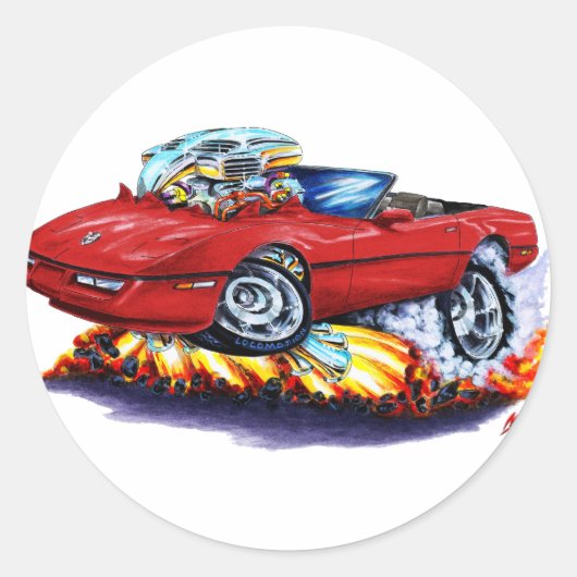 Sticker Rond 1984-93 Corvette Ruby Convertible (Devant)