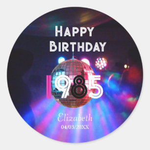 Sticker Rond 1985 Disco Ball 40ème anniversaire