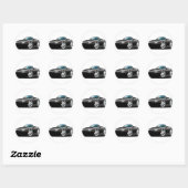 Sticker Rond 1990-98 Miata Black Car (Feuille)