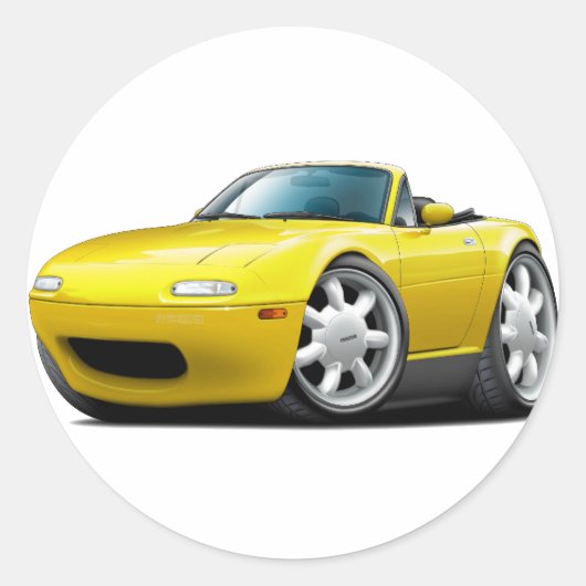 Sticker Rond 1990-98 Miata Yellow Car (Devant)